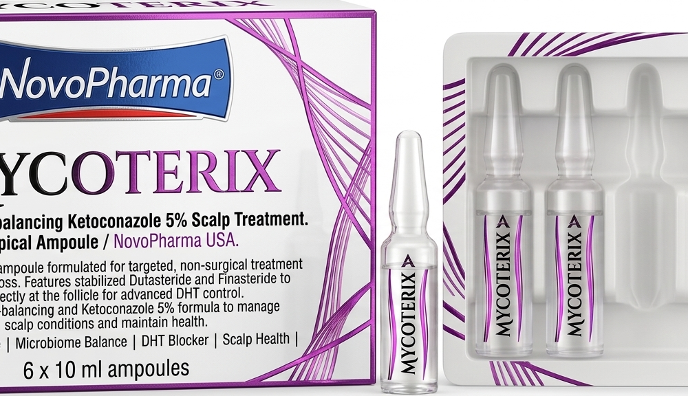 MYCOTERIX Microbiome-balancing Ketoconazole 5% Scalp Treatment. Topical Ampoule / NovoPHarma USA