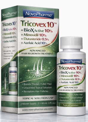 Tricovex 10% + BioXactive 10% + Minoxidil 10% UPS + Azelaic Acid 10% + Dudasteride Extra ELITE Formula / NovoPharma USA (Copy)
