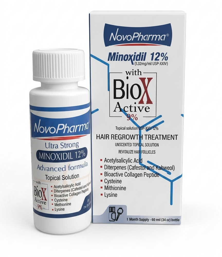 Minoxidil 12% USP + BioXactive 9% – Ultra Strong Advanced / Novopharma USA