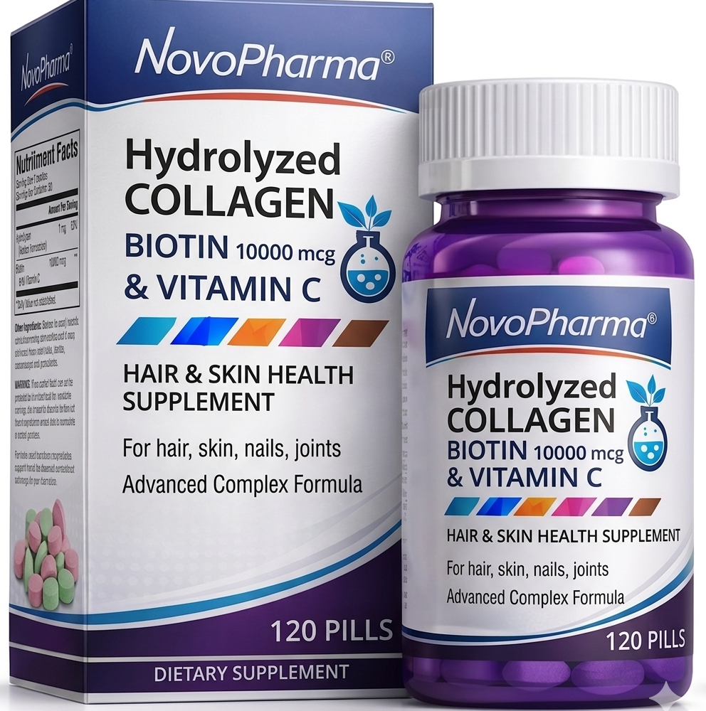 COLLAGEN PREMIUM + Biotin 1O.OOO MCG + Vitamin C / NovoPharma Usa